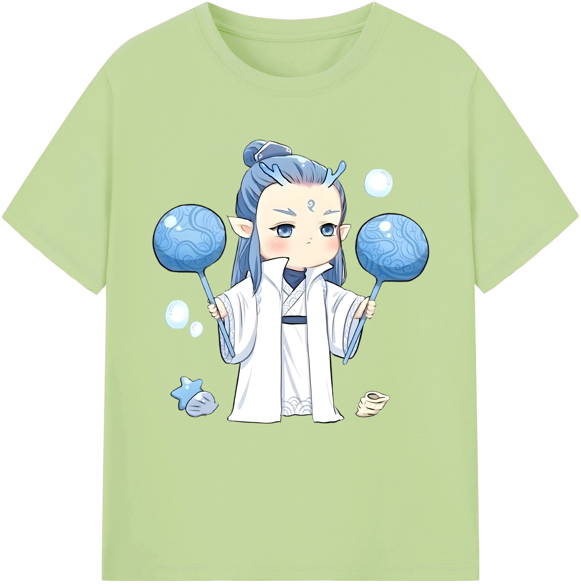 （画像用） Ne Zha 2 ナタ 魔童の大暴れ 綿100％半袖Tシャツ（フロントプリント）